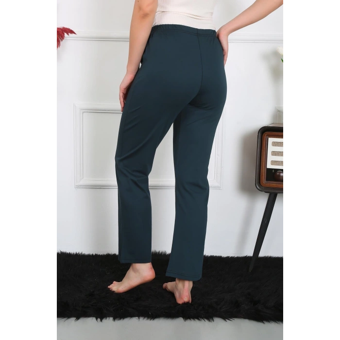 venüsshopping- Kadın Pamuk Penye Tek Alt Pijama Petrol