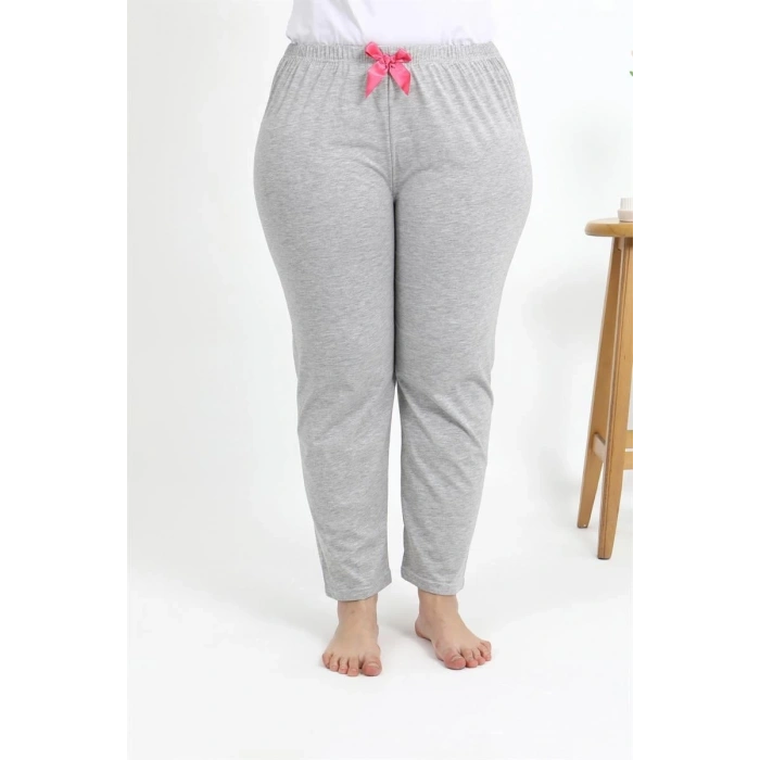 venüsshopping- Kadın Pamuklu Büyük Beden Alt Pijama Gri