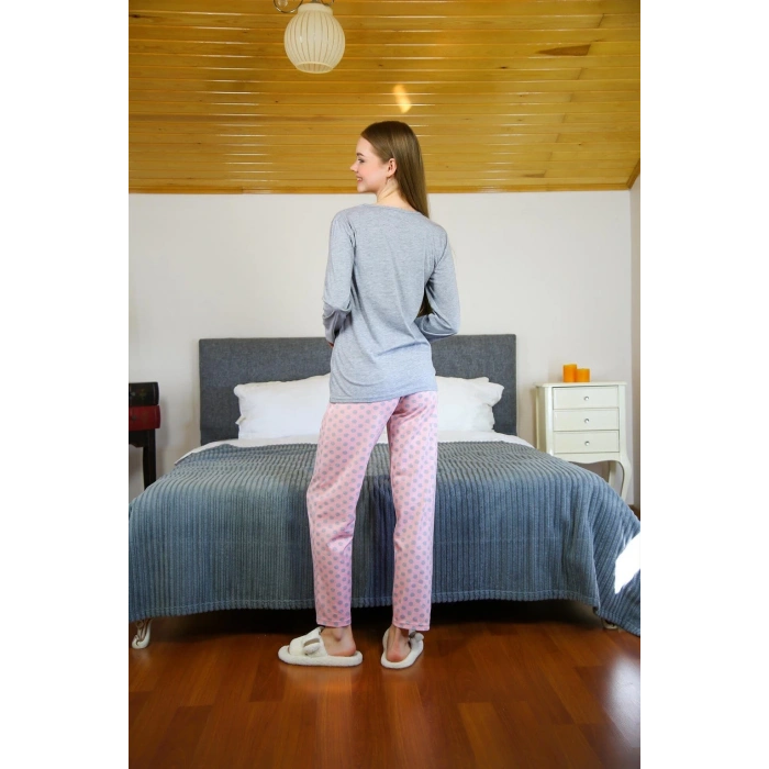 venüsshopping- Kadın Penye Uzun Kol Pijama Takım