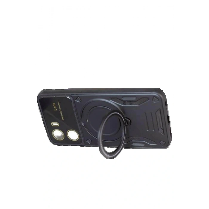 Vivo Y16 Kılıf Joy Lens Standlı Kapak - Siyah