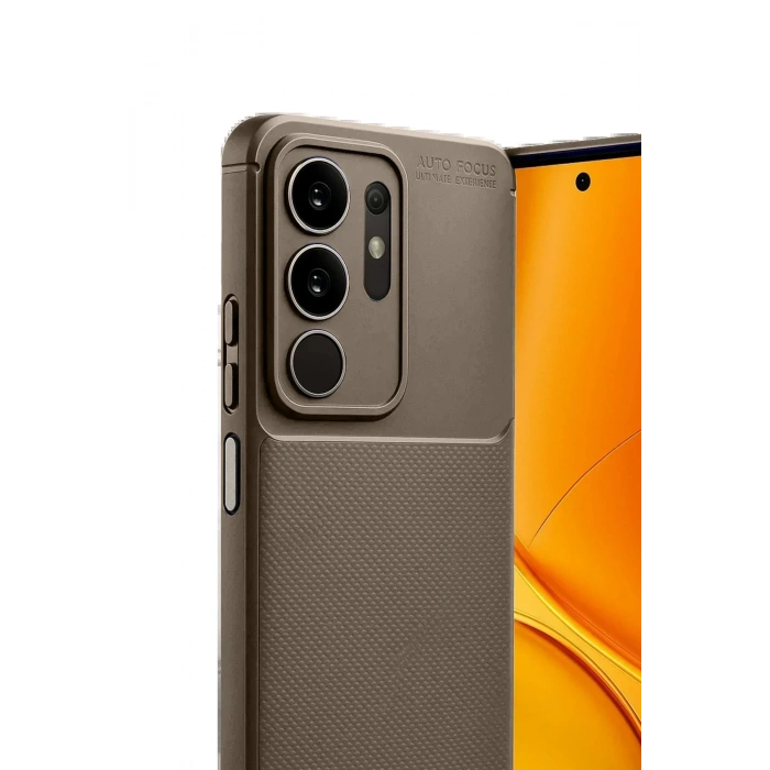 Vivo Y29 4G Auto Focus Karbon Kapak - Kahverengi