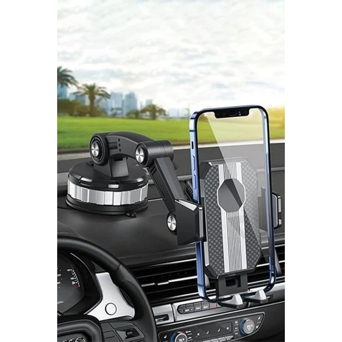 Vlike V13 Vantuzlu 360 Derece Ayarlanabilir Araç Tutucu - Siyah