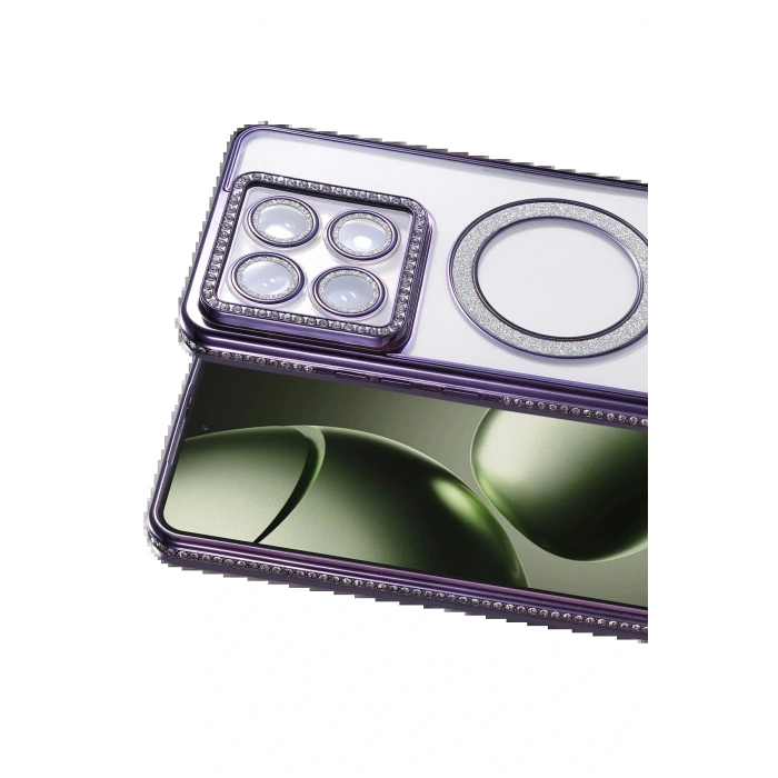 Xiaomi Mi 14T Pro Joke Simli Magneticsafe Kılıf - Derin Mor