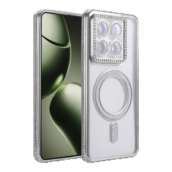 Xiaomi Mi 14T Pro Joke Simli Magneticsafe Kılıf - Gümüş