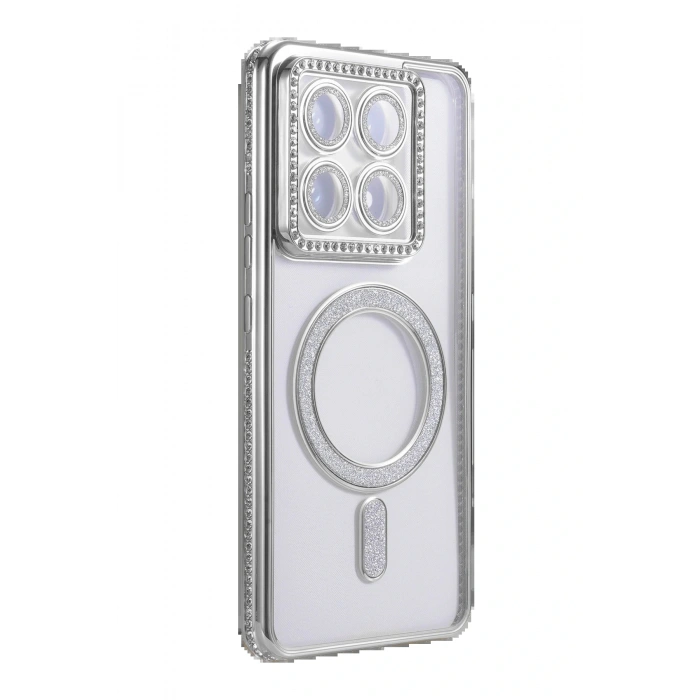 Xiaomi Mi 14T Pro Joke Simli Magneticsafe Kılıf - Gümüş