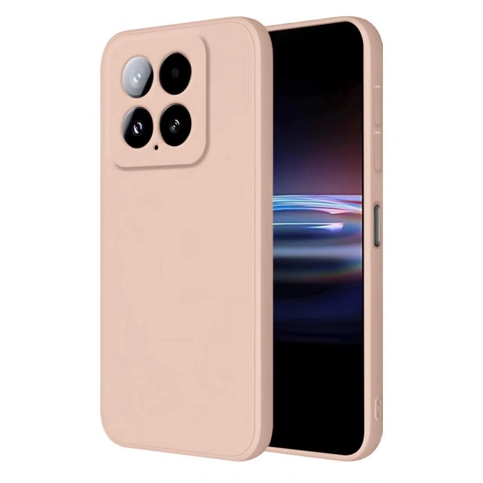 Xiaomi Mi 14T Pro Kılıf Nano içi Kadife Silikon - Pudra