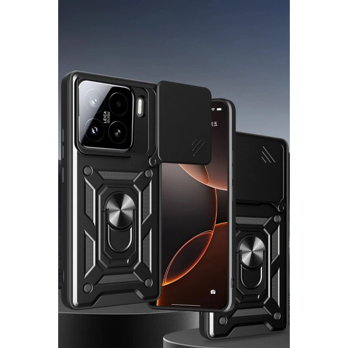 Xiaomi Mi 15 Kılıf Pars Lens Yüzüklü Silikon - Lacivert