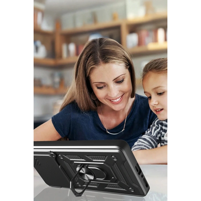 Xiaomi Mi 15 Pro Kılıf Pars Lens Yüzüklü Silikon - Lacivert