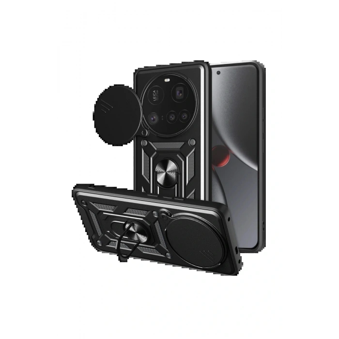 Xiaomi Mi 15 Ultra Kılıf Pars Lens Yüzüklü Silikon - Siyah