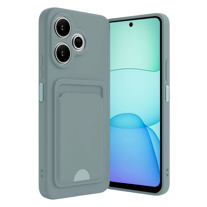 Xiaomi Redmi 13 4G Kılıf Kelvin Kartvizitli Silikon - Açık Yeşil