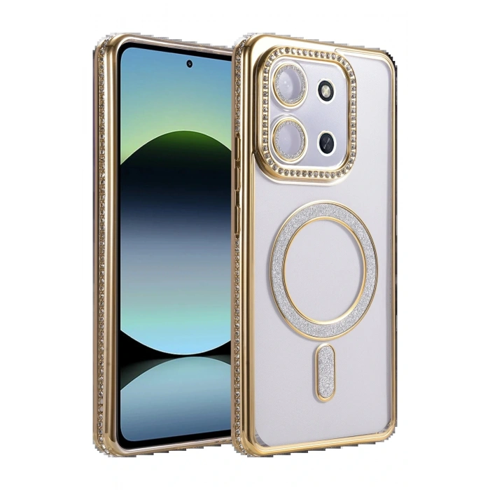 Xiaomi Redmi 15C 4G Joke Simli Magneticsafe Kılıf - Gold