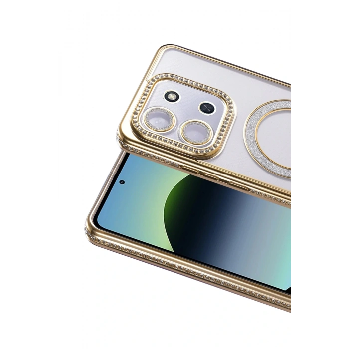 Xiaomi Redmi 15C 4G Joke Simli Magneticsafe Kılıf - Gold