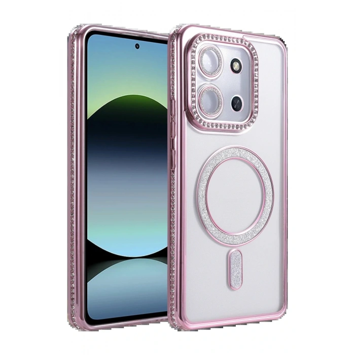 Xiaomi Redmi 15C 4G Joke Simli Magneticsafe Kılıf - Pembe