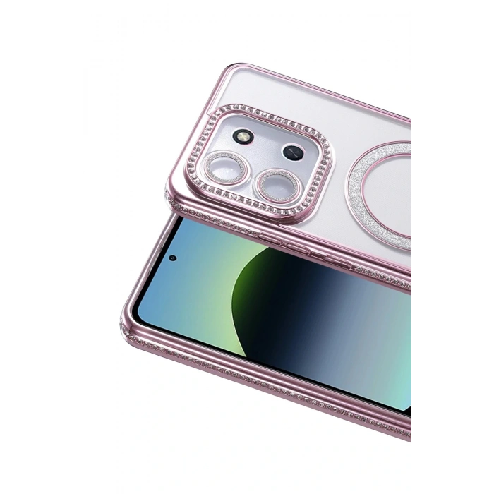 Xiaomi Redmi 15C 4G Joke Simli Magneticsafe Kılıf - Pembe