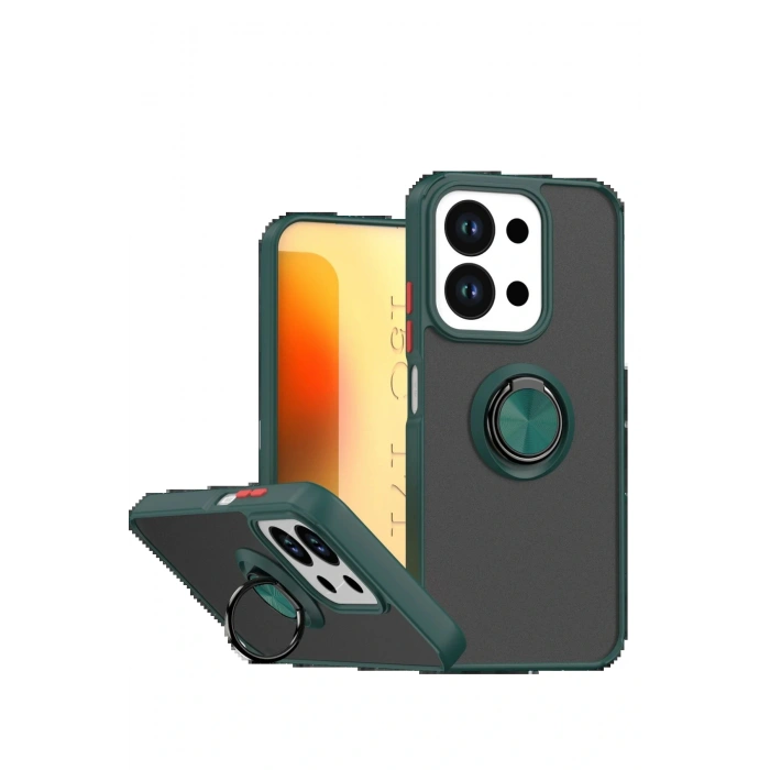 Xiaomi Redmi 15C 4G Montreal Yüzüklü Silikon Kapak - Yeşil