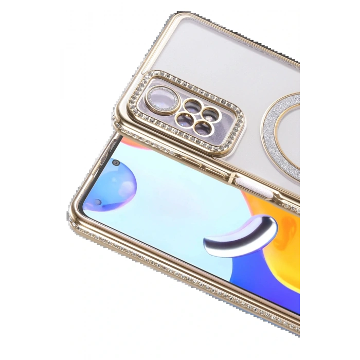 Xiaomi Redmi Note 12 Pro 4G Joke Simli Magneticsafe Kılıf - Gold