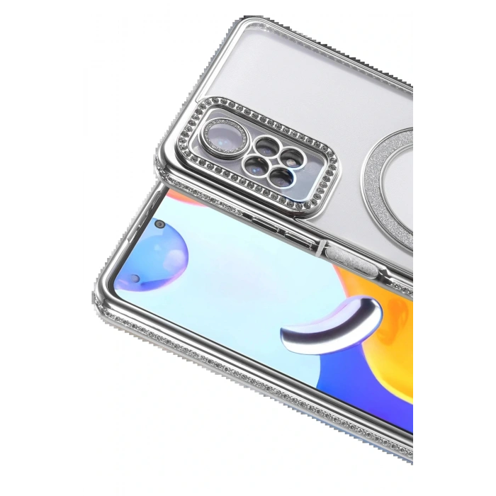 Xiaomi Redmi Note 12 Pro 4G Joke Simli Magneticsafe Kılıf - Gümüş