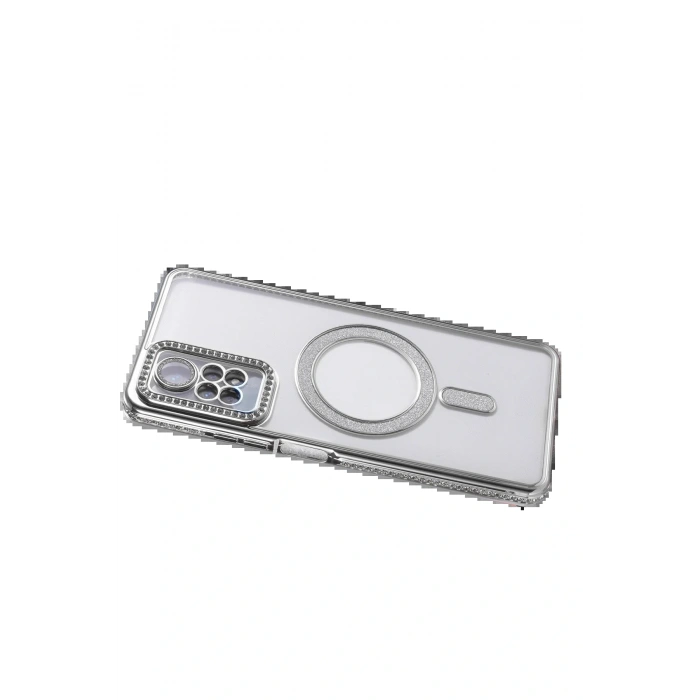 Xiaomi Redmi Note 12 Pro 4G Joke Simli Magneticsafe Kılıf - Gümüş