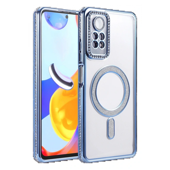 Xiaomi Redmi Note 12 Pro 4G Joke Simli Magneticsafe Kılıf - Mavi