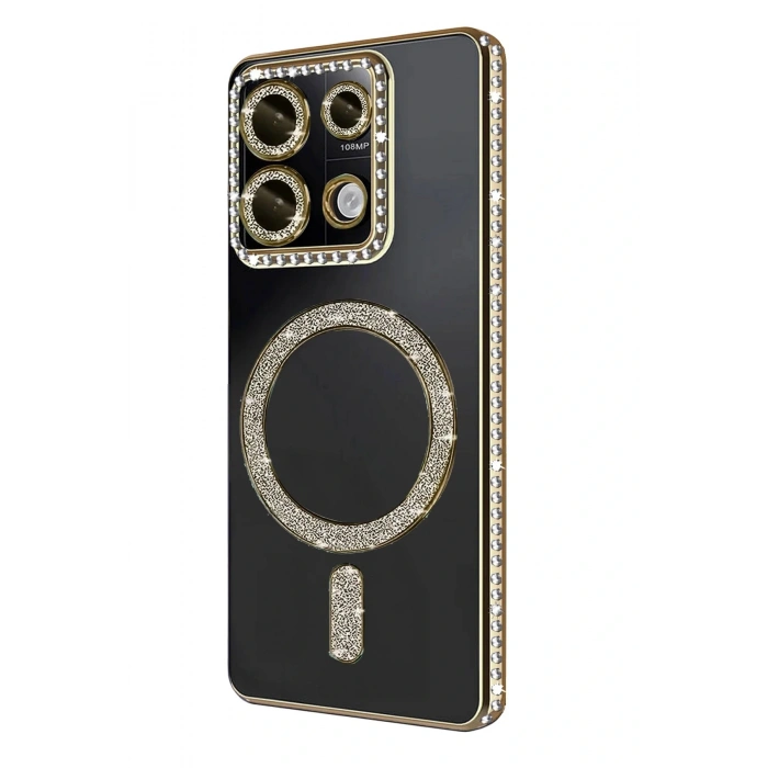 Xiaomi Redmi Note 13 Pro 4G Joke Simli Magneticsafe Kılıf - Gold