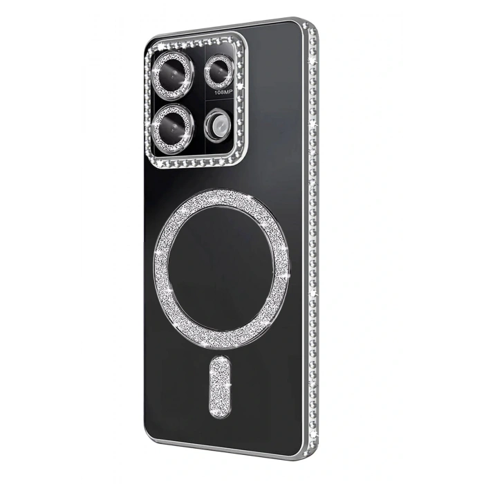 Xiaomi Redmi Note 13 Pro 4G Joke Simli Magneticsafe Kılıf - Gümüş