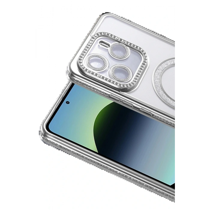 Xiaomi Redmi Note 14 4G Joke Simli Magneticsafe Kılıf - Gümüş