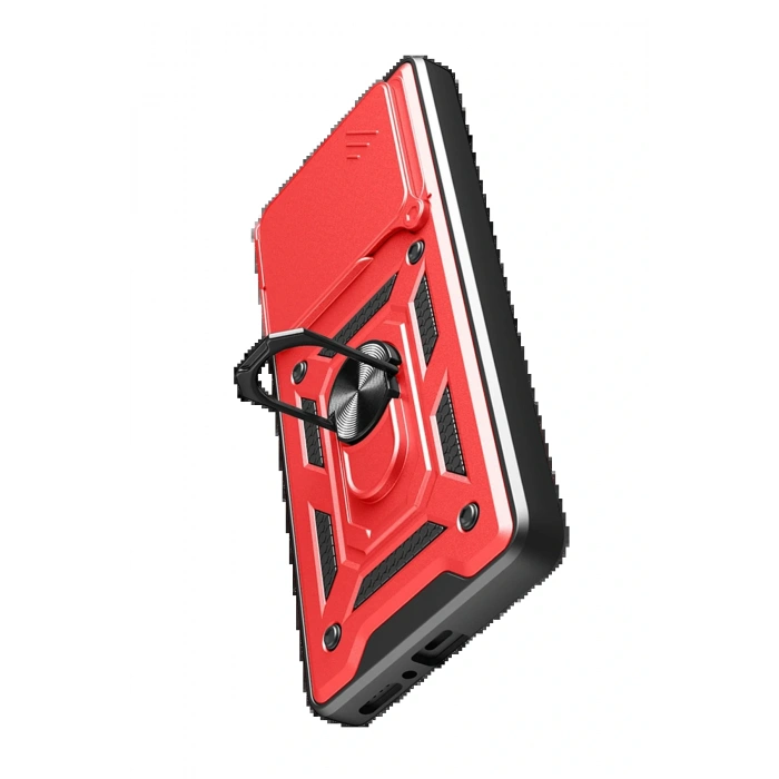 Xiaomi Redmi Note 14 4G Pars Lens Yüzüklü Silikon - Kırmızı