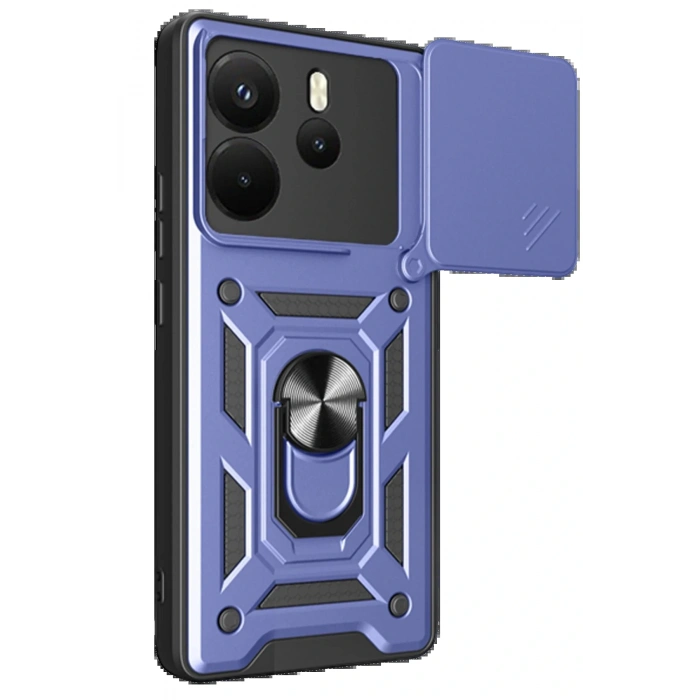 Xiaomi Redmi Note 14 4G Pars Lens Yüzüklü Silikon - Lacivert