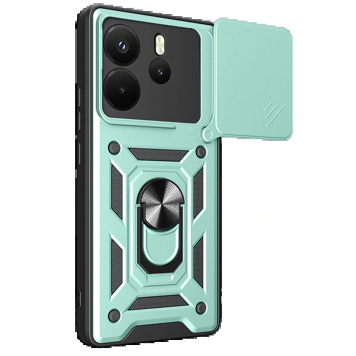 Xiaomi Redmi Note 14 4G Pars Lens Yüzüklü Silikon - Yeşil