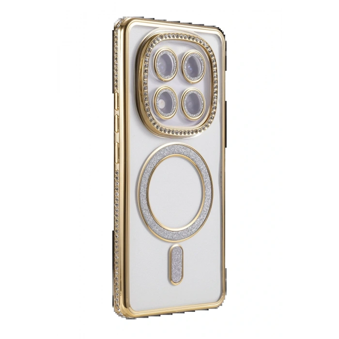 Xiaomi Redmi Note 14 Pro 4G Joke Simli Magneticsafe Kılıf - Gold