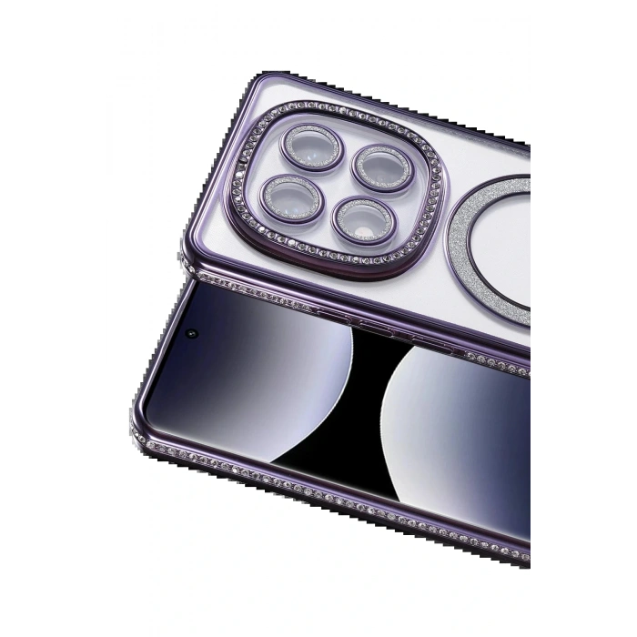 Xiaomi Redmi Note 14 Pro 5G Joke Simli Magneticsafe Kılıf - Derin Mor