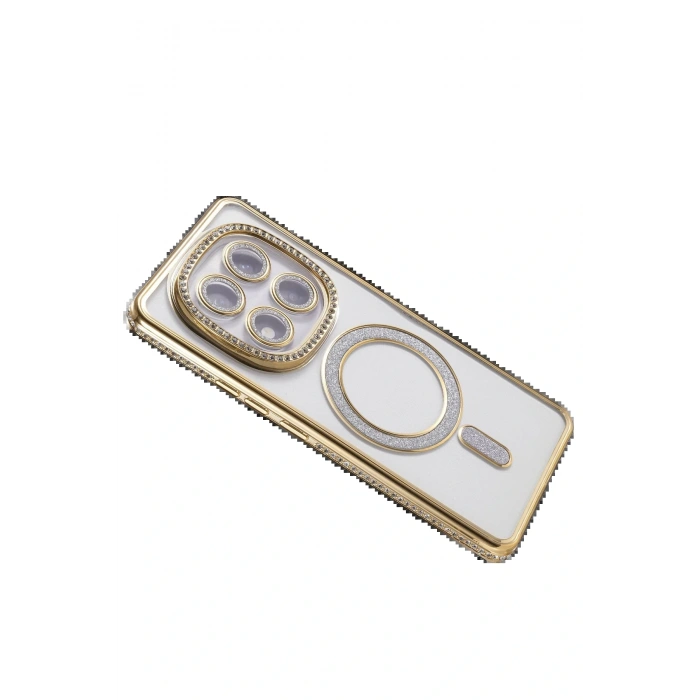 Xiaomi Redmi Note 14 Pro 5G Joke Simli Magneticsafe Kılıf - Gold