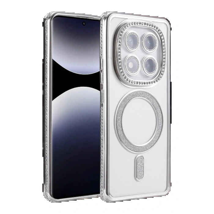 Xiaomi Redmi Note 14 Pro 5G Joke Simli Magneticsafe Kılıf - Gümüş