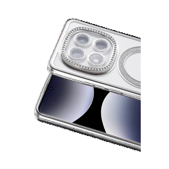 Xiaomi Redmi Note 14 Pro 5G Joke Simli Magneticsafe Kılıf - Gümüş