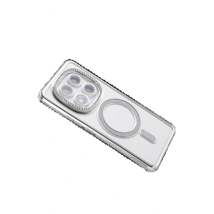 Xiaomi Redmi Note 14 Pro 5G Joke Simli Magneticsafe Kılıf - Gümüş