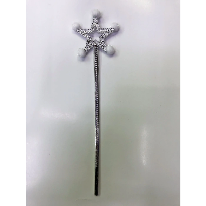 Yıldız Peri Asası Sihirli Değnek Beyaz Ponponlu (4172)