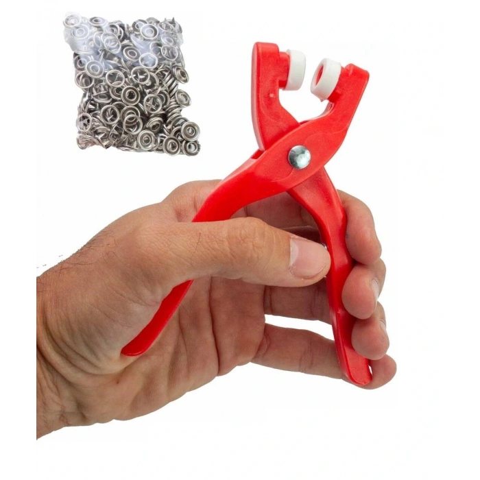 Yuvarlak Halkalı Kuş Gözü Pensesi 9.5 Mm - Bebek Elbise Çıtçıt Montaj Seti 100Lü