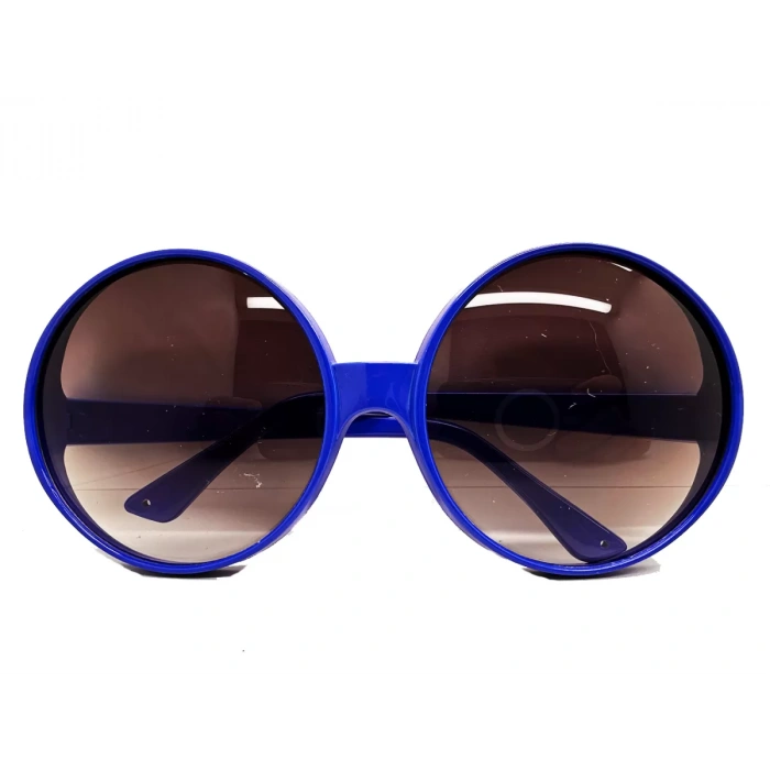 Yuvarlak Yeşilçam 80 Li 90 Lı Yıllar Parti Gözlüğü Retro Mavi Renk (4172)