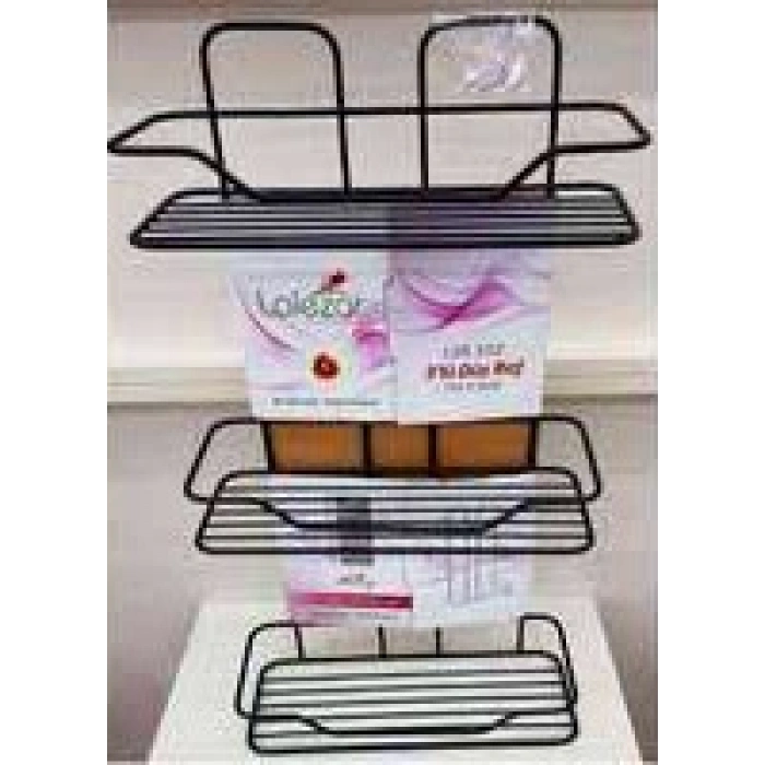 Zambak 3lü Raf Siyah Beyaz (4172)