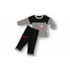 6-9 9-12 12-18 18-24 24-36 Ay Sport Baskılı Çizgili Uzun Kollu Sweatli 2li Erkek Bebek Takımı Siyah