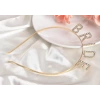 Altın Gold Renk Bekarlığa Veda Kristal Taş Bride Tacı İthal 16x10 Cm (4172)