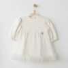 Baby Bow Bliss Elbise Ekru