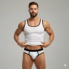 Beyaz Delikli Kumaş Tank Top Slip Takımı