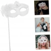 Beyaz Işıltılı Tutmalı Fotoğraf Çekimi Maskesi 18x29 Cm (4172)