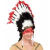 Beyaz Tüylü Siyah Kırmızı Büyük Hintli Kızılderili Başlığı (4172)