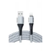 DC33 Usb 3.0 to Lightning 1M Tel Örgü 60W Kablo - Gümüş