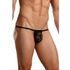 Fantazi Siyah Dantelli Erkek Iç Çamaşırı String Tanga
