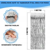 Gümüş Renk Ekstra Metalize Parlak Saçaklı Arka Fon Perde İthal A Kalite 1x2 Metre (4172)