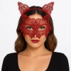 Kırmızı Dantel Kedi Maskesi Ve Dantel Taç Seti 8 No – Kadın Kostüm Aksesuarı (4172)