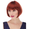 Kızıl Renk Düz Kesim Astarlı Küt Parti Peruğu (4172)